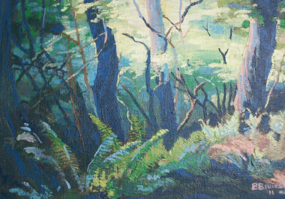 Woodland near the Eat Lyn, Oil on Canvas 10%22x7%22pg